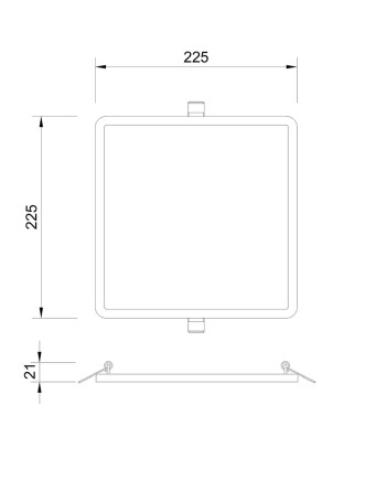 SAONA * DOWNLIGHT LED CUADRADO - 24W - 3000K
